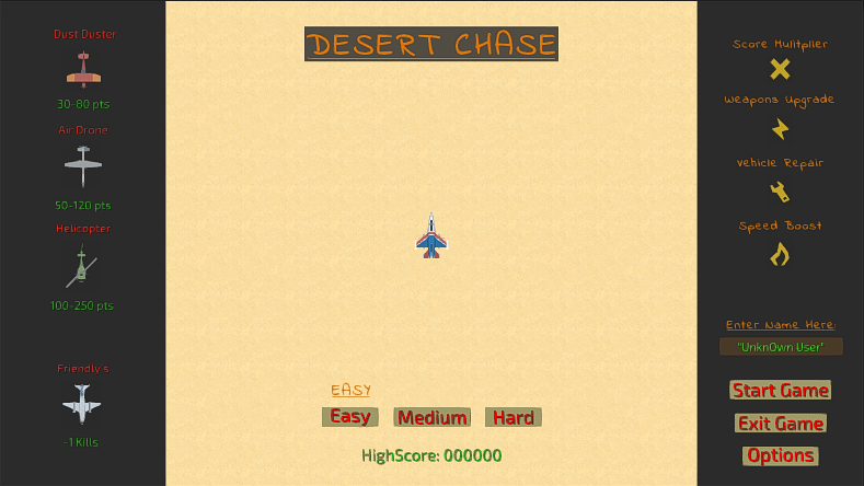 Desert Chase V1.2 (Unity Learn CWC Lab Project)