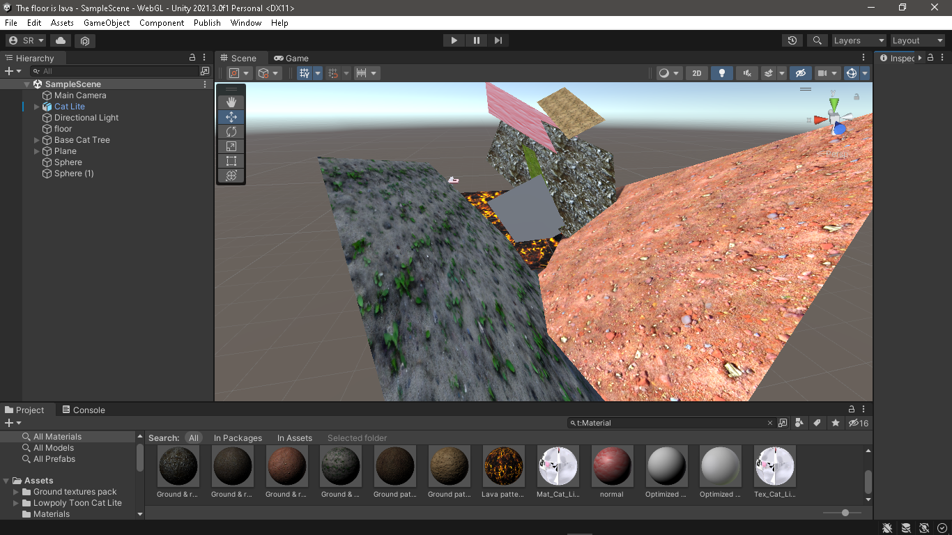 WebGL Builds with pretty cat that i take from asset store - Unity Play