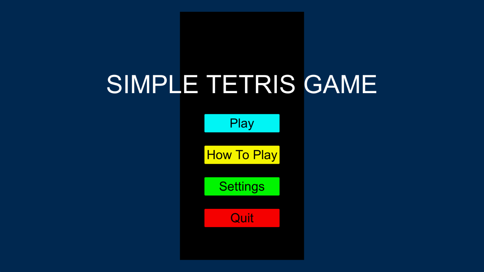 Simple Tetris Game