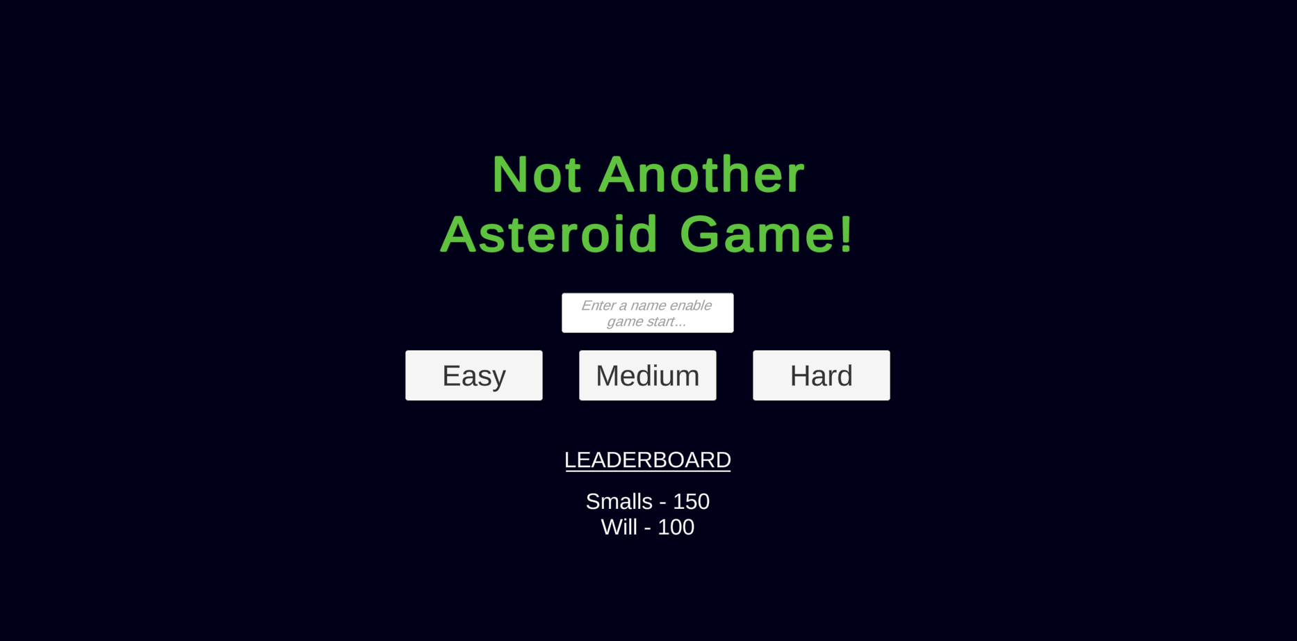 Not Another Asteroid Game!